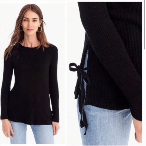 J. Crew Purple Merino Wool Side Tie Slit Sweater - Picture 10 of 10